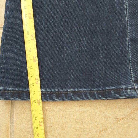 Jeans Calvin Klein Women 6 Size 28 Distressed Stretch Dark Blue Boot Cut 30 Leg - Picture 4 of 13